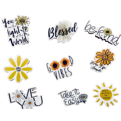 Cut Stickers/Decals - Sunflower & Daisies bunch