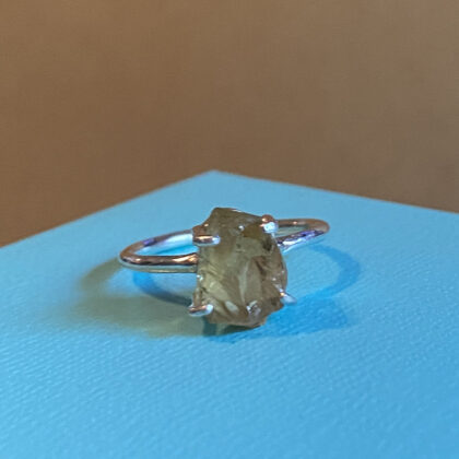 Natural Rough Crystal Ring - Raw Citrine