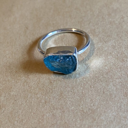 Natural Rough Crystal Ring - Raw Apatite