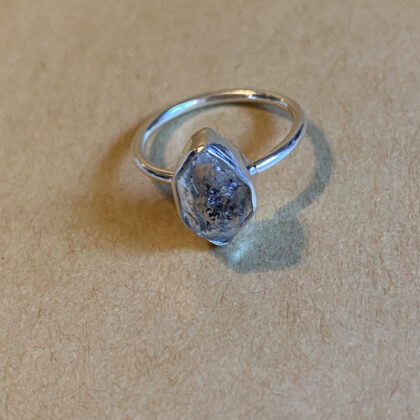 Natural Rough Crystal Ring - Herkimer Diamond
