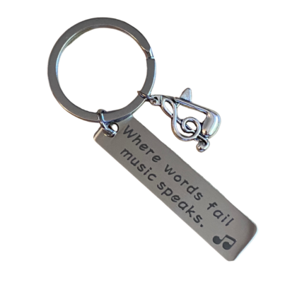 Where words fail music keychain